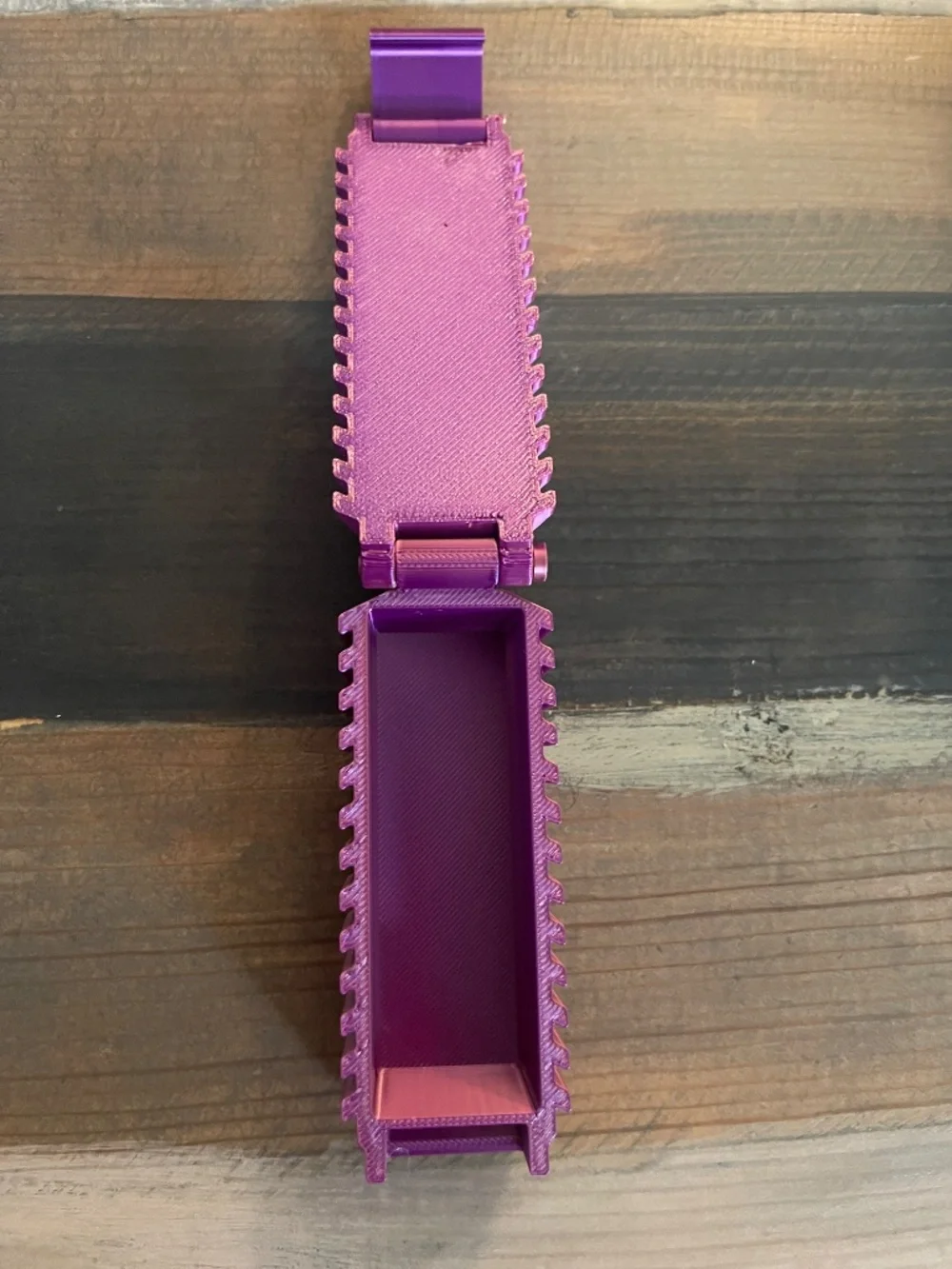Handcrafted 3D Printed Purple Metallic Floss Pick Holder Dispenser